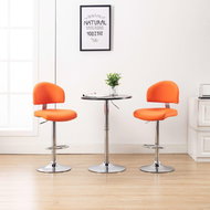 Bar stools 2 pcs orange faux leather - Bar Stool