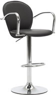 Bar stool with armrests black faux leather - Bar Stool
