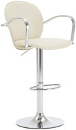 Bar stool with creamy artificial leather armrests - Bar Stool