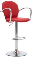Bar stool with armrests red faux leather - Bar Stool