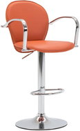 Bar stool with orange faux leather armrests - Bar Stool