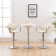Bar stools with armrests 2 pieces of creamy artificial leather - Bar Stool
