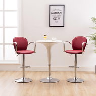 Bar stools with armrests 2 pieces burgundy artificial leather - Bar Stool