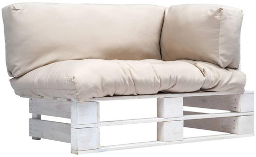 Garden sofa made of pallets with sand cushions pine 277380 - Garden Sofa - Main image