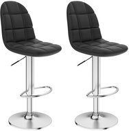 Bar stools 2 pcs black faux leather - Bar Stool