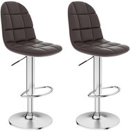 Bar stools 2 pcs brown faux leather - Bar Stool