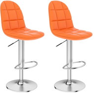 Bar stools 2 pcs orange faux leather - Bar Stool