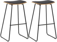 Bar stools 2 pcs black faux leather - Bar Stool
