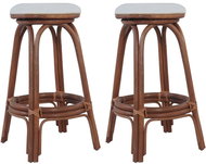 Bar stools 2 pcs brown rattan - Bar Stool