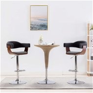 Bar stools 2 pcs gray bent wood and textile - Bar Stool