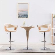 Bar Stool Bar stools 2 pcs cream bent wood and artificial leather - Barová židle