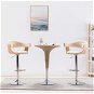 Bar stools 2 pcs cream bent wood and artificial leather - Bar Stool