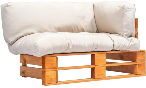 Garden Sofa made of Pallets with Sandy Cushions Pine 277446 - Garden Sofa - Main image