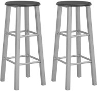 Bar stools 2 pcs silver MDF - Bar Stool