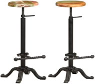 Bar stools 2 pcs cast iron and solid recycled wood - Bar Stool