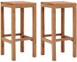 Barové stoličky 2 ks masívne teakové drevo - Barová stolička