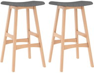 Bar stools 2 pcs light gray textile - Bar Stool