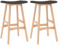 Bar stools 2 pcs brown textile - Bar Stool