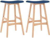 Bar stools 2 pcs blue textile - Bar Stool