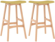 Bar stools 2 pcs mustard yellow textile - Bar Stool