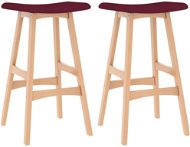 Bar stools 2 pcs burgundy textile - Bar Stool