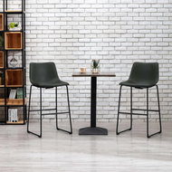 Bar stools 2 pcs gray faux leather - Bar Stool