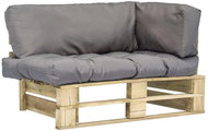 Zahradní pohovka z palet s šedými poduškami borovice 275291 - Zahradní pohovka