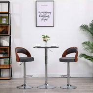 Bar stools 2 pcs dark gray bent wood and textile - Bar Stool