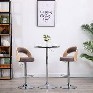 Bar stools 2 pcs taupe bent wood and textile - Bar Stool