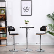 Bar stools 2 pcs black bent wood and artificial leather - Bar Stool