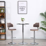 Bar stools 2 pcs taupe bent wood and textile - Bar Stool