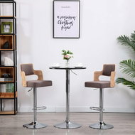 Bar stools 2 pcs taupe bent wood and textile - Bar Stool