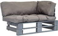 Zahradní pohovka z palet s šedými poduškami borovice 275294 - Zahradní pohovka