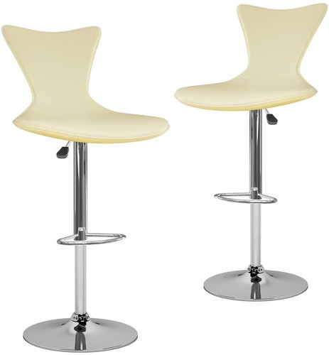 Bar stools 2 pcs cream artificial leather - Bar Stool - Main image