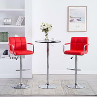 Bar stools 2 pcs red faux leather - Bar Stool