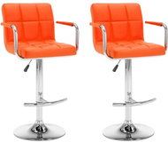 Bar stools 2 pcs orange faux leather - Bar Stool