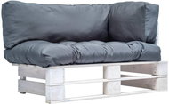 Garden Sofa made of Pallets with Grey Pillows Pine 277381 - Garden Sofa