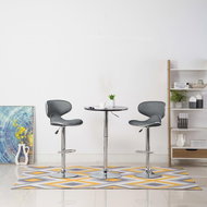 Bar stools 2 pcs gray faux leather - Bar Stool