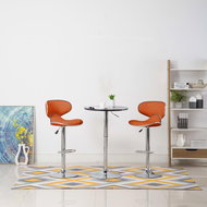 Bar stools 2 pcs orange faux leather - Bar Stool