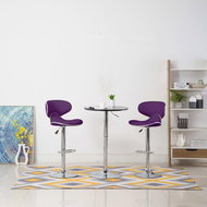 Bar stools 2 pcs purple faux leather - Bar Stool