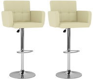 Bar stools 2 pcs cream artificial leather - Bar Stool