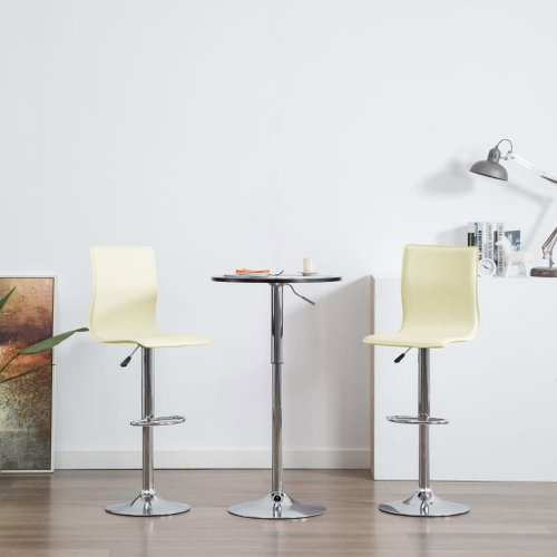 Bar stools 2 pcs cream artificial leather - Bar Stool - Main image