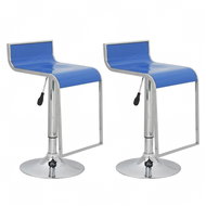 Bar stool with backrest 2 pcs - blue - Bar Stool