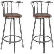 Barové stoličky, 2 ks, hnedé oceľové - Barová stolička