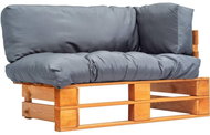 Garden Sofa made of Pallets with Grey Pillows Pine 277447 - Garden Sofa