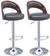 Bar stools 2 pcs frame made of bent wood artificial leather - Bar Stool
