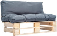 Garden Sofa made of Pallets with Grey Pillows Pine 277477 - Garden Sofa