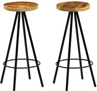 Bar stools 2 pcs solid mango wood - Bar Stool