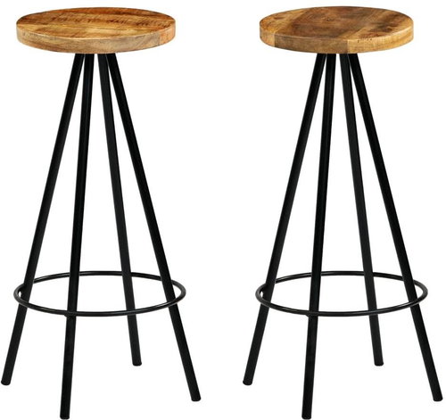 Bar stools 2 pcs solid mango wood - Bar Stool - Main image