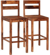 Bar stools 2 pcs brown solid sheesham wood - Bar Stool